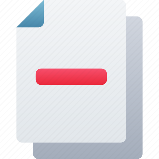 Delete, document, documentation, files, minus, note icon - Download on Iconfinder