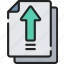 arrow, document, documentation, files, note, upload 