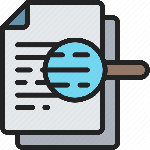 Document, documentation, files, magnifying glass, note, search icon - Download on Iconfinder