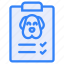 check, list, clipboard, medical, history, checklist, dog, animal, pet