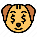 rich, dog, animal, wildlife, emoji