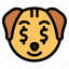 rich, dog, animal, wildlife, emoji 