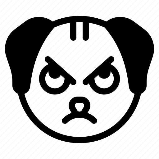 Angry, dog, animal, wildlife, emoji icon - Download on Iconfinder