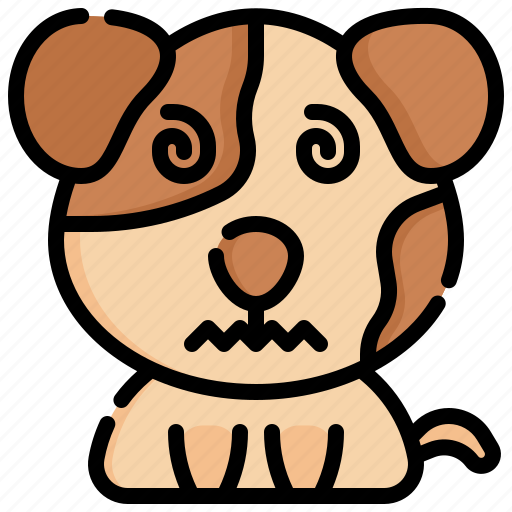 Dizzy, feelings, dog, emotion, animal icon - Download on Iconfinder
