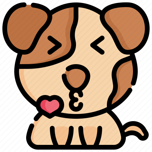 Kiss, feelings, dog, emotion, animal icon - Download on Iconfinder