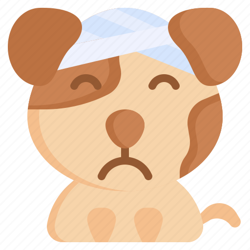 Sick, bandage, dog, feelings, emotion, animal icon - Download on Iconfinder