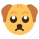 sad, dog, animal, wildlife, emoji