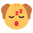 sleeping, dog, animal, wildlife, emoji