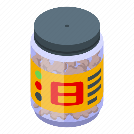 Food, dog, jar, isometric icon - Download on Iconfinder