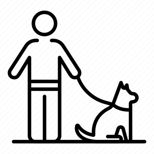 Animal, dog, leash, man, person, silhouette, walking icon - Download on Iconfinder