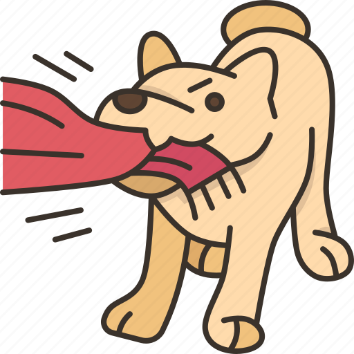 Dog, bite, pulling, scarf, pet icon - Download on Iconfinder