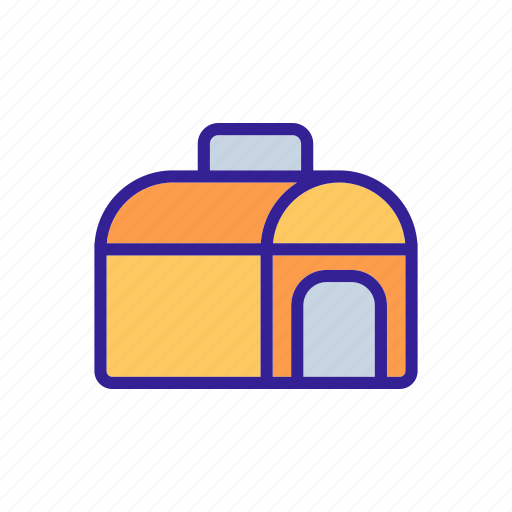 Accessory, container, different, doghouse, portable, semicircular, style icon - Download on Iconfinder