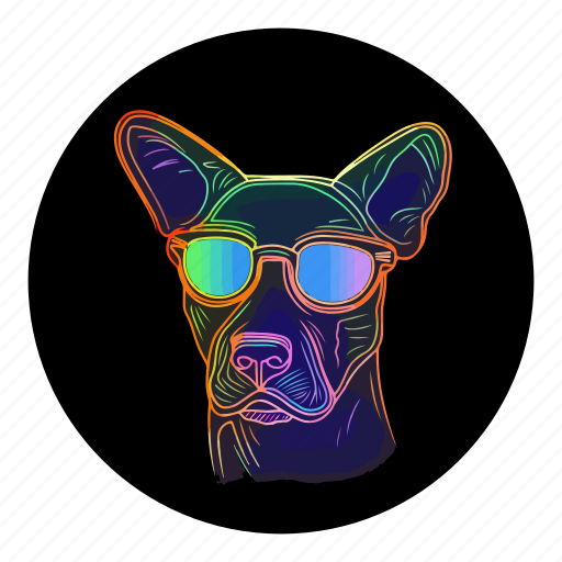 Dog, puppy, disco, party, colourful, neon, sunglasses icon - Download on Iconfinder