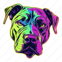 neon, dog, puppy, disco, party, funky, colourful