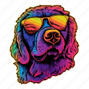 neon, pet, dog, funky, glasses, party, colourful