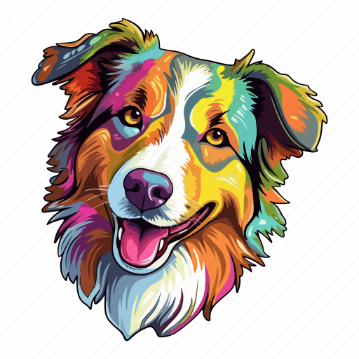 Dog, puppy, funky, colourful, motley, face, emoji icon - Download on Iconfinder