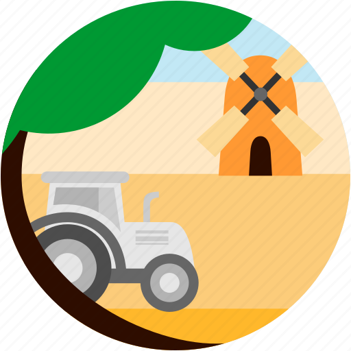 Countryside, farm, farming, good, tractor, tree, windmill icon - Download on Iconfinder