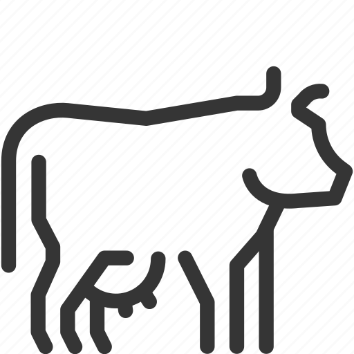 Cow, dairy, cattle, milk, grazing, herd, livestock icon - Download on Iconfinder