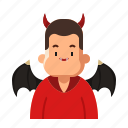 avatar, demon, devil, costume, halloween, face, fatman