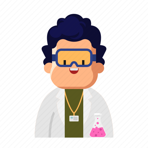 Avatar, scientist, lab, chemical, face, fatman, character icon - Download on Iconfinder