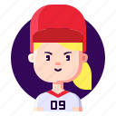 avatar, baseball, female, player, profession