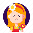 avatar, female, florist, profession