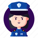 avatar, cop, female, police, profession