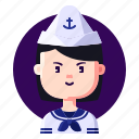 avatar, female, marine, sailor, woman
