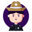 avatar, female, officer, profession, sheriff 