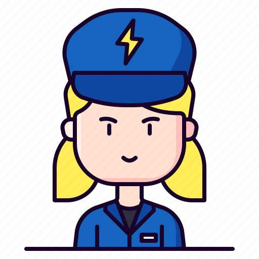 Avatar, electrician, female, profession icon - Download on Iconfinder