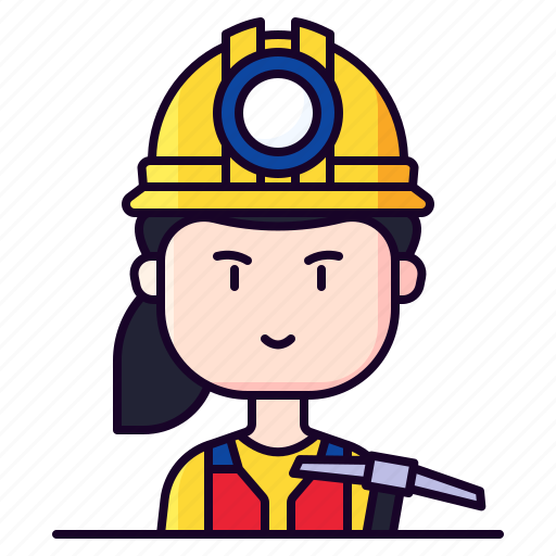 Avatar, female, miner, profession icon - Download on Iconfinder