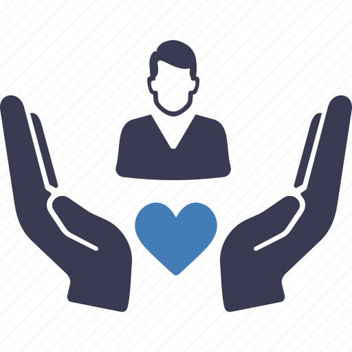 Caring, care, health care, human care, man, hand, heart icon - Download on Iconfinder