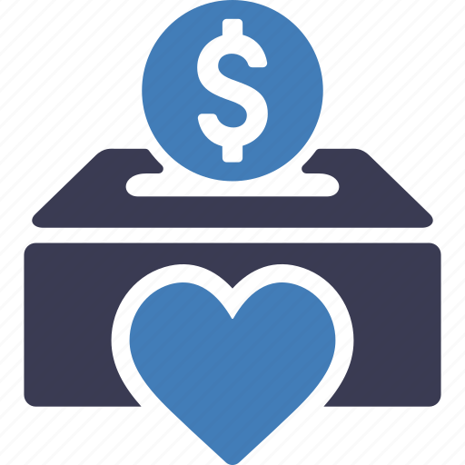 Charity box, donation box, money box, donation collection, donation, dollar, heart icon - Download on Iconfinder