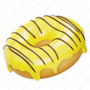yellow, banana, donut, food, sweet, dessert, bakery, cake, snack