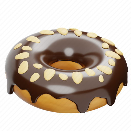 Chocolate, almond, donut, food, sweet, dessert, bakery icon - Download on Iconfinder