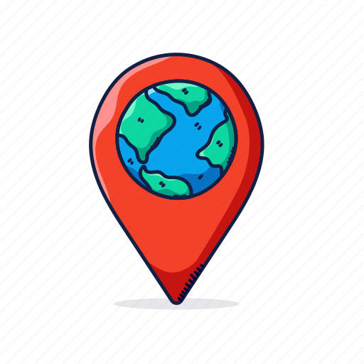 Pin, world, doodle, travel, holiday, navigation, vacation icon - Download on Iconfinder