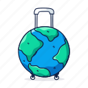 world, suitcase, doodle, travel, vacation, bag, holiday, earth, global