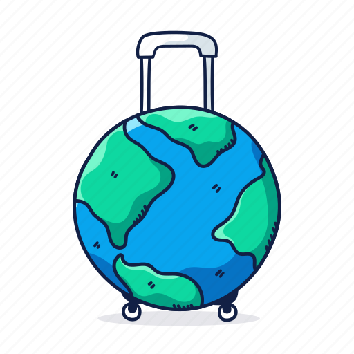 World, suitcase, doodle, travel, vacation, bag, holiday icon - Download on Iconfinder