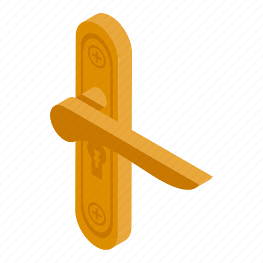 Apartment, handle, door, isometric icon - Download on Iconfinder