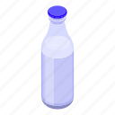 glass, milk, bottle, isometric