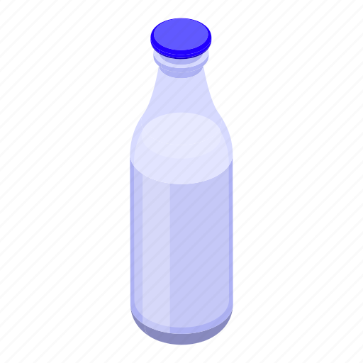 Glass, milk, bottle, isometric icon - Download on Iconfinder