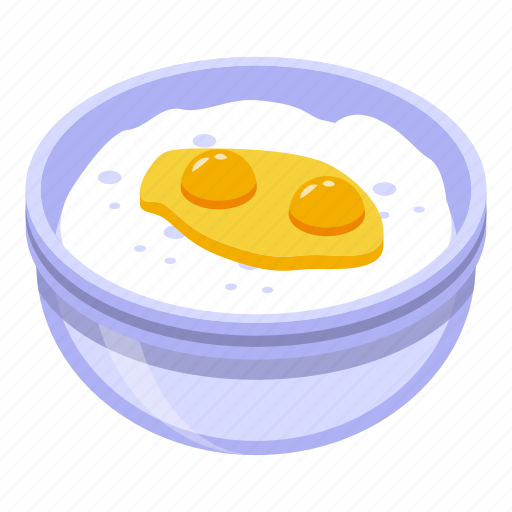 Dough, eggs, flour, isometric icon - Download on Iconfinder