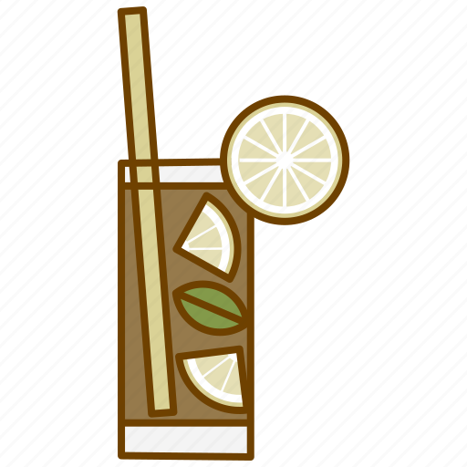 Alcohol, coctail, cuba libre, drink, glass, lemon, party icon - Download on Iconfinder