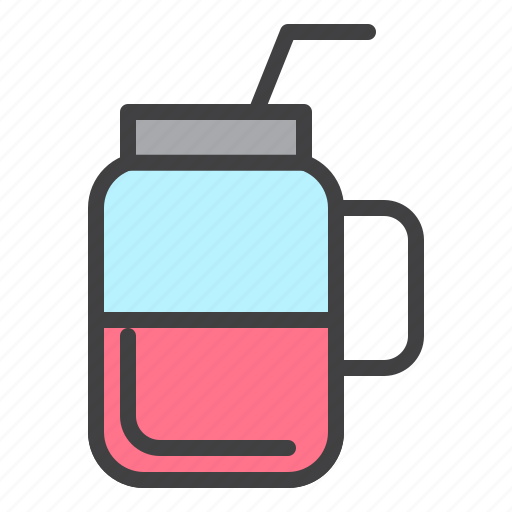 Smoothie, drink, jar, straw icon - Download on Iconfinder