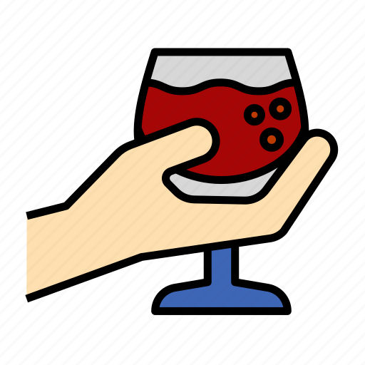 Champagne, wine, cocktail, alcohol, glass, hand, holding icon - Download on Iconfinder