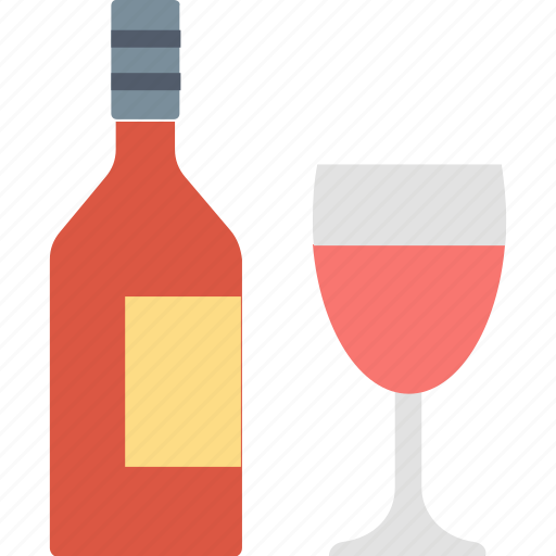 Bottle, glass, wine, alcohol, beverage, drink, red icon - Download on Iconfinder