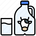 beverage, bottle, drinks, gallon, glass, milk