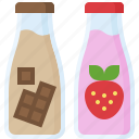beverage, chocolate, drinks, milk, milk bottle, strawberry