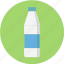 bottle of milk, bottle of water, glass, water, water bottle 