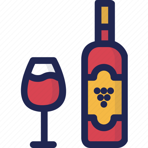 Alcohol, beverage, bottle, drink, glass, minibar, wine icon - Download on Iconfinder